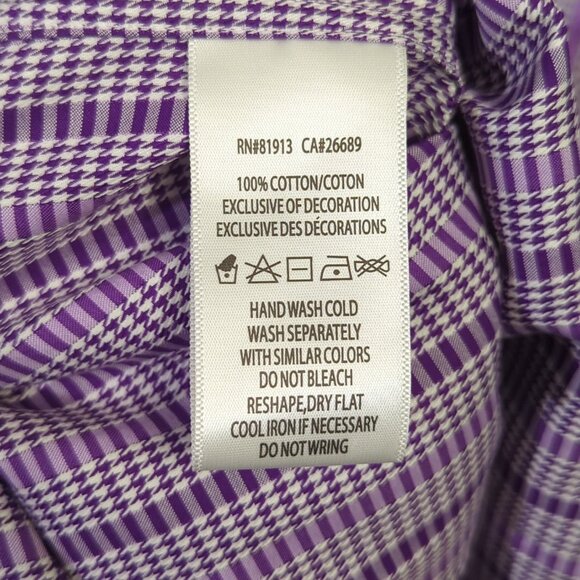 Robert Graham Shirt Men's 4XL Purple Flip Cuff Long Sleeve Button Up - Picture 10 of 11